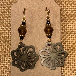 Lt weight Green Floral Earrings